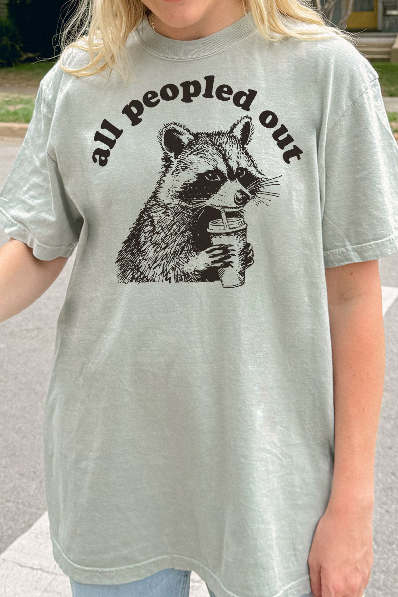 All Peopled Out Comfort Colors Adult Ring-Spun Cotton Tee