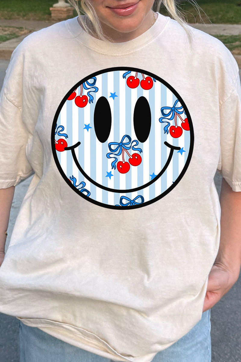 Cherry USA Happy Face Comfort Colors Adult Ring-Spun Cotton Tee
