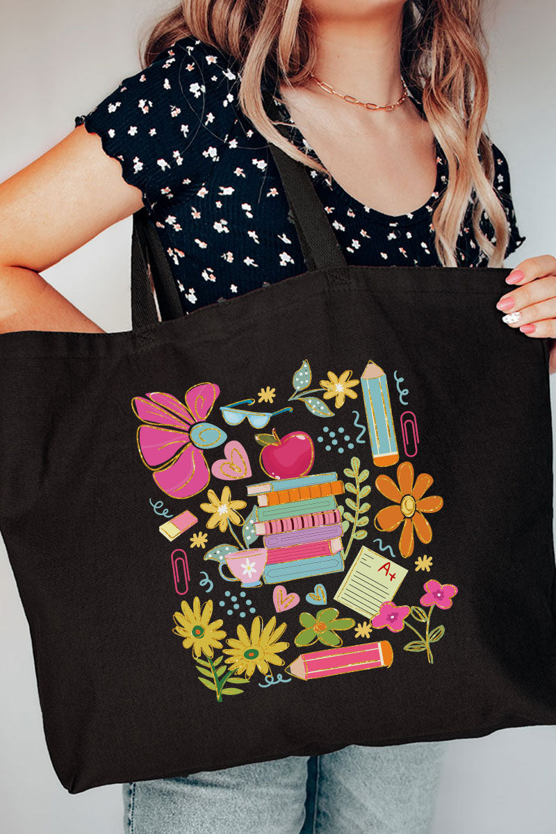 All Things Teacher Canvas Jumbo Tote