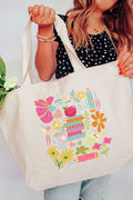 All Things Teacher Canvas Jumbo Tote